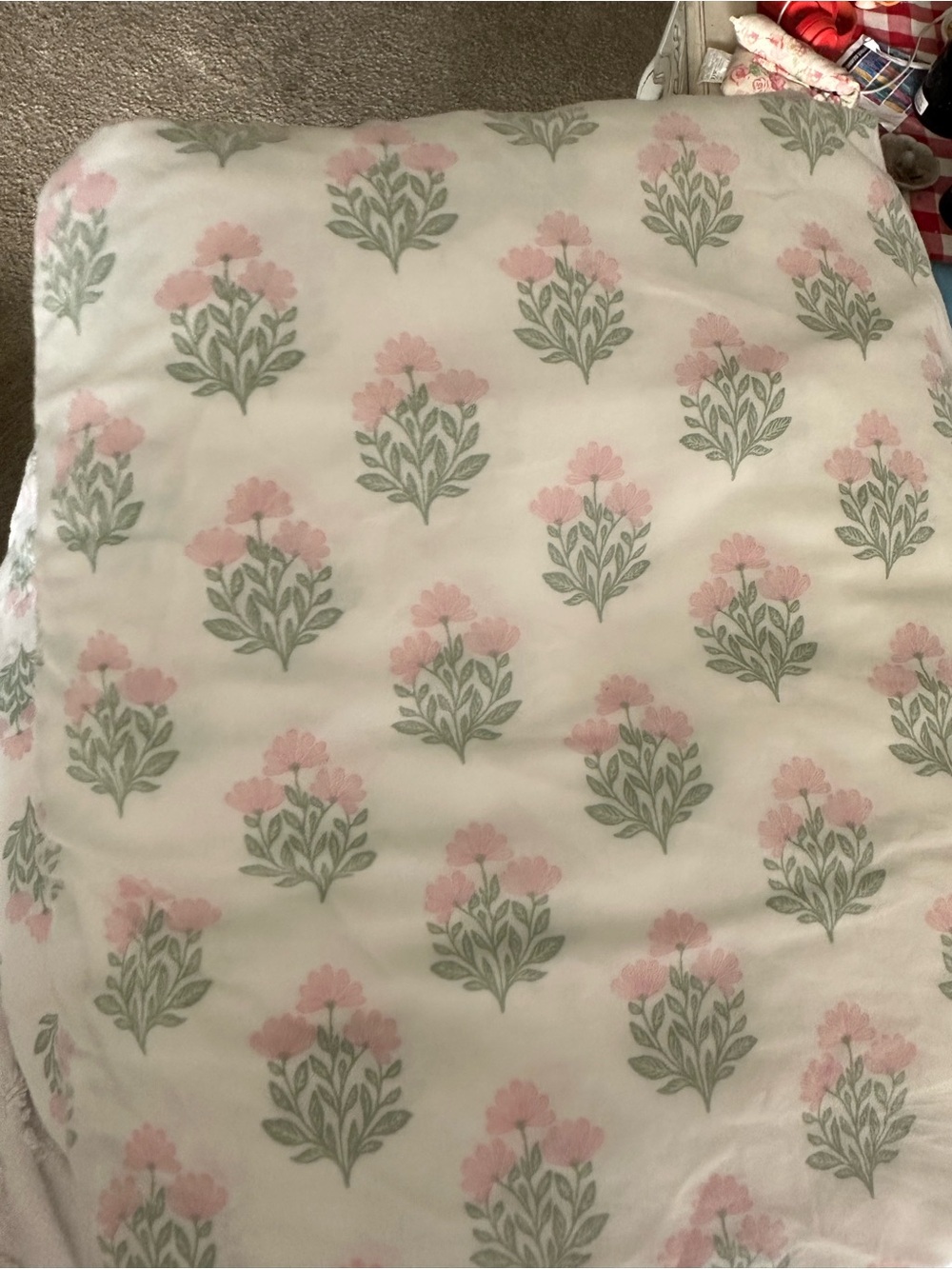 King %100cotton Floral Print Home Bedding Duvet Cover in Pink and Green